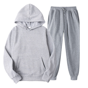 Ensemble de survêtements en molleton streetwear pour hommes, avec sweat à capuche et pantalon de survêtement, broderie et logo personnalisé, imprimé, à enfiler - Product Image 4