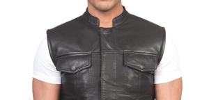 Veste de motard en cuir de vache véritable, multi-poches, avec doublure en mesh respirant et design résistant à l'abrasion - Product Image 3