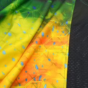 Camisa de Pesca con Capucha de Manga Larga para Hombre, Estampado de Secado Rápido UPF 50, Top Deportivo para Exteriores, Patrón Verde y Amarillo - Product Image 6