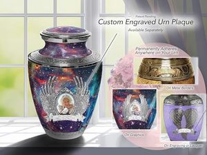 Traditional Artistic Aluminum <b>Keepsake</b> Funeral Urn <b>Memorial</b> Ash Container Crafted With Stylish Surface And Secure Closure - Product Image 4