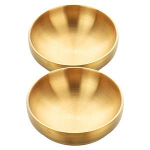 Elegante Juego de 4 Tazones de Acero Inoxidable para Servir Frutas, Personalizables y Ecológicos, Ideales para Salsas y Condimentos - Product Image 1