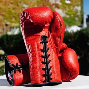 Bottes de boxe de haute qualité à lacets et fermeture auto-agrippante, modèle rouge, en cuir synthétique, OEM ODM, professionnelles, neuves, pour l'entraînement et le sparring - Product Image 5