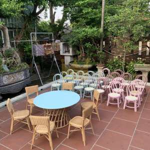 ชุดโต๊ะและเก้าอี้สำหรับงานปาร์ตี้กลางแจ้งวัสดุธรรมชาติเป็นมิตรต่อสิ่งแวดล้อม - Product Image 5