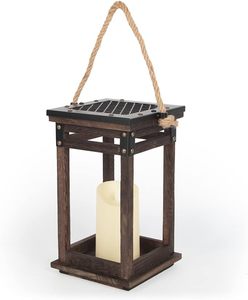 Best Selling Unique Wooden Lantern With <b>Rope</b> Handle Decorative Piece For Outdoor Camping And Garden <b>Lighting</b> - Product Image 1