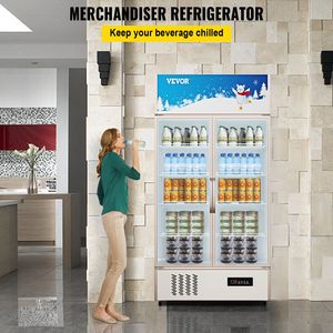 Réfrigérateur commercial vertical à LED pour boissons, 23°C, avec porte vitrée, pour la maison, le magasin, la salle de sport, le bureau, le stockage de vin et de boissons - Product Image 2