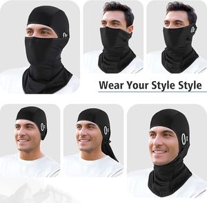 Black Balaclava Full Face Cover Unisex Outdoor Windproof Breathable Hood for Ski Cycling Adults 56-58CM - Product Image 2
