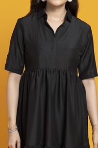 Vestido Midi Negro de Moda para Mujer, Estilo A-Line, Elegante, para Fiesta, Disponible al Mejor Precio, Directo de Fábrica - Product Image 4