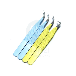 ชุดแหนบปลายแหลม NOMZI INTERNATIONAL สีเหลืองอ่อนน้ำเงิน ขายดี ปรับแต่งได้ ด้ามจับเพชรยาว ปลายไฟเบอร์ สแตนเลสสตีล - Product Image 3