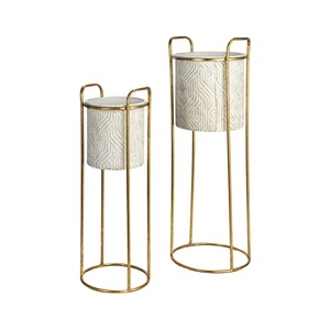 Macetero Galvanizado de Alta Gama para Hogar, Hotel, Oficina, Jardín, Juego de 2 Maceteros Galvanizados para Decoración de Suelos y Uso en Jardín - Product Image 3