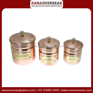 ภาชนะทองเหลืองและทองแดงคลาสสิกชุดค้อน3ชิ้นสำหรับน้ำตาลชาและกาแฟในสไตล์ที่หลากหลายในราคาที่เหมาะสม - Product Image 3