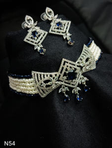 Conjunto de joyería nupcial de diamante americano clásico, collar y pendientes de dos piezas para boda, estilo clásico de moda - Product Image 2