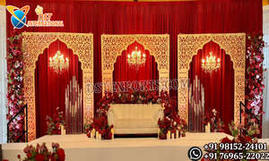 Panneaux de fond laser découpés au laser style Palais d'Or victorien, thème Moghol, élégant motif marocain, pour scène de réception, Royaume-Uni - Product Image 6