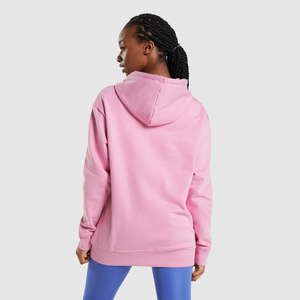 <b>Women's</b> Rust <b>Orange</b> Hooded Sweatshirt Long Pullover Drop Shoulder Top - Product Image 4