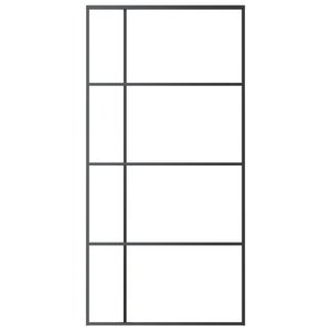 Porte coulissante en aluminium et verre dépoli ESG de 40.4 po x 80.7 po, noir - Product Image 3