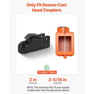 Lucchetto di sicurezza Demco da 2 2 5/16 pollici con testa in ghisa e 3 chiavi per gancio di traino e sicurezza catena - Product Image 2