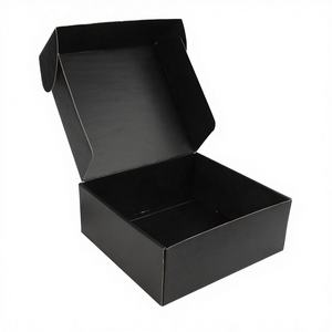 Custom Black Corrugated Mailer <b>Boxes</b> for Apparel Packaging with <b>Kraft</b> Paper Matte Lamination Recyclable - Product Image 1