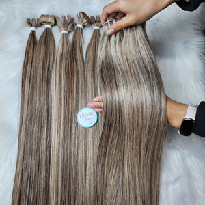 Extensiones de Cabello Vietnamita Gugu de Alta Calidad Premium, 100% Cabello Humano Virgen, Estilo Adhesivo, Mega Liso, con Mechas, de Alta Gama - Product Image 3