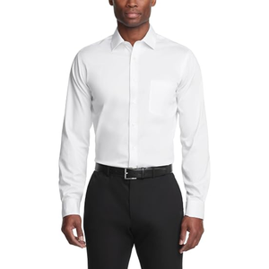Chemise habillée pour homme, coupe classique, ultra-anti-plis, col extensible, boutonnée, unie, pour le bureau - Product Image 1