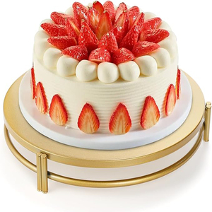 Ensemble de 3 supports à gâteau dorés, supports à cupcakes en métal, décoration de table de dessert, assiettes de service pour biscuits, support à gâteau de mariage - Product Image 4