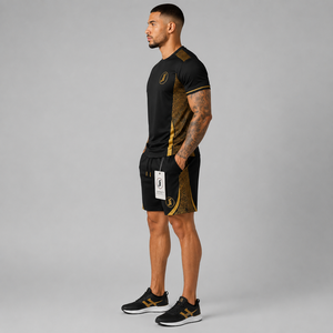 Men Summer <b>Set</b> Premium Cotton Blend Matching Shirt And Shorts Soft Comfortable Breathable Clothing For Summer Vacation Outdoor - Product Image 2
