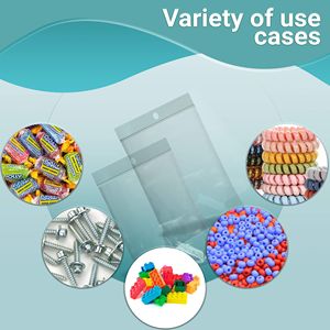 8X10 pollici chiaro chiudibile cerniera borse appese foro 2 Mil. Imballaggi in plastica poli per snack di pillole. Confezionare 1000 sigillare le borse superiori - Product Image 3