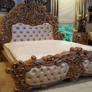 Cama única con temática de águila, tallada a mano en madera natural clara para un toque audaz y artístico. Disponible a precios de mayorista. - Product Image 4