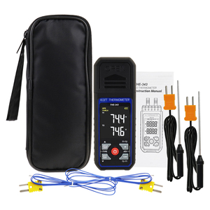 Termómetro de Doble Canal Compatible con Sondas K/J/T |   Incluye Sensores Tipo K con Cable y de Acero Inoxidable para Uso Industrial y de Laboratorio (OEM) - Product Image 3