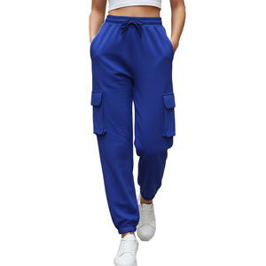 Pantalon de jogging ample personnalisé grande taille pour femme, coupe super ample, en coton, avec poches cargo, style survêtement - Product Image 1
