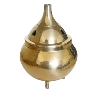 Hanging Chain Brass Incense <b>Burner</b> with Star Cutouts Hand-Made Aromatic Diffuser Sandalwood All-Season Use <b>for</b> Church Carton - Product Image 2