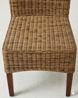 Chaise d'appoint en rotin naturel de Style rustique et confortable, chaise d'appoint Mawar sans bras, origine indonésienne