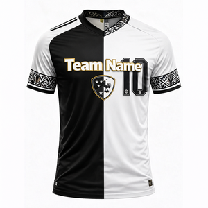 Jersey Deportivo Personalizado en Blanco y Negro, Impresión Digital, Uniforme de Fútbol Transpirable de Secado Rápido, Fabricante OEM, Padel Impreso - Product Image 2