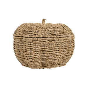 ตะกร้าสานมือจากหญ้าทะเลรักษ์โลก รูปทรงฟักทอง ตะกร้าทำมือสำหรับฤดูใบไม้ร่วง วันขอบคุณพระเจ้า และเทศกาลเก็บเกี่ยว จากเวียดนาม - Product Image 3