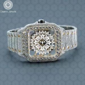 Reloj de Diamantes de Lujo para Mujer Charm_Jewels, Caja Rectangular de Acero Inoxidable de 38 mm, Movimiento Mecánico Analógico, Esfera de Cristal de Zafiro - Product Image 1