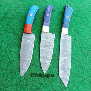 Couteau de chef japonais Gyuto en acier Damas éco-responsable fait main, vente en gros, pour usage quotidien en cuisine, couteau Santoku avec manche en bois - Product Image 6