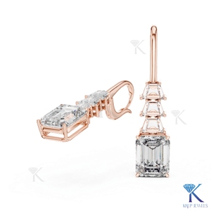 Lab Grown CVD Brilliant Cut Diamond Tiered Drop <b>Earrings</b> 14K Solid Gold IGI Certified Fine Women Luxury <b>Wedding</b> Bridal Jewelry - Product Image 6