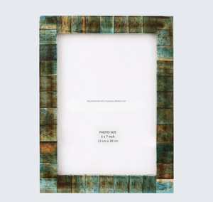 Accessoire en métal de cadre photo incrusté d'os en bois personnalisable de meilleure qualité fabriqué en Inde avec boîte-cadeau avec logo prix de gros - Product Image 3