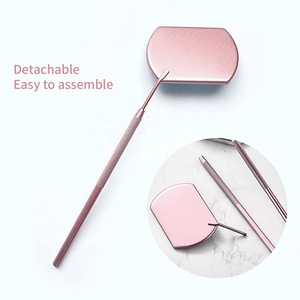 Grand miroir de cils de poche carré en acier inoxydable avec miroir de maquillage personnalisé de couleur personnalisée pour extension de cils et de cils - Product Image 2