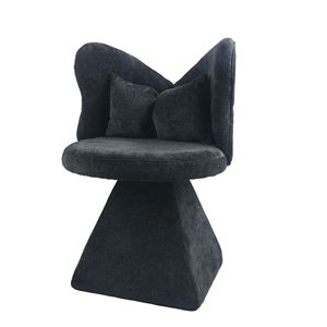 Silla de tocador con acento de mariposa de PU para dormitorio y tocador, taburete giratorio para sala de estar - Product Image 5