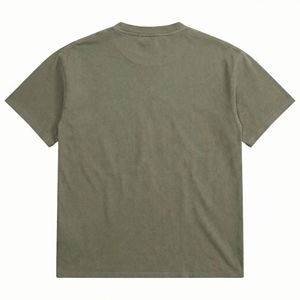 T-shirt en coton vert olive pour homme, tissu doux et respirant, col rond, coupe classique, coutures résistantes, style minimaliste pour un usage quotidien - Product Image 6