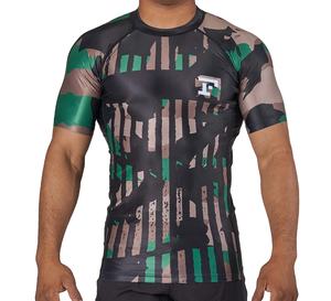 Ropa deportiva personalizada para hombre, antiarrugas, transpirable, ligera, de manga corta, poliéster/nailon, UPF50 + - Product Image 1