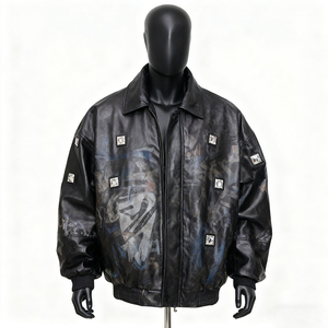 Premium <b>Men's</b> PU <b>Leather</b> Varsity Bomber <b>Jacket</b> Baseball Style Reversible Waterproof Eco-Friendly Lightweight - Product Image 4