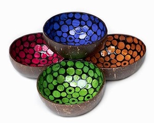 Cuenco de cáscara de coco hecho a mano de Tailandia, cuenco de cáscara de coco grabado para bebé, fábrica al por mayor, precio barato en Vietnam - Product Image 3