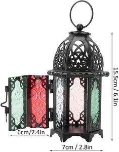 Customizable Black Mini Metal <b>Tea</b> <b>Light</b> Hanging <b>Lanterns</b> Decorative Indoor Outdoor Events Parities Weddings Candle Holders Jars - Product Image 3