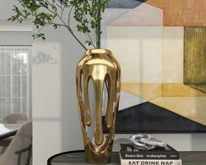 Pot de fleurs en aluminium fait main et personnalisé pour la décoration de la maison et du jardin, pots de fleurs dorés pour les centres de table d'événements et de mariages - Product Image 5