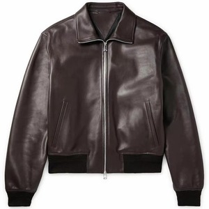 Veste de motard réversible en cuir et toile de peau de mouton pour homme, à fermeture éclair, manches longues, éco-responsable, collection automne-hiver, offre spéciale - Product Image 1