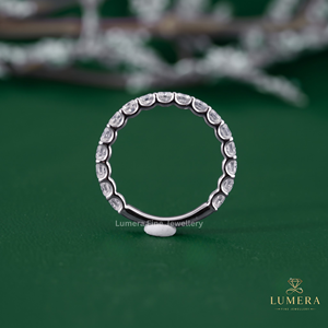 Anillo de Eternidad con Diamantes Cultivados en Laboratorio, Corte Brillante Redondo, Engaste de Puntas en Forma de U, Anillo de Boda de Círculo Completo, Joyería de Lujo - Product Image 5