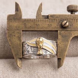 Custom Hip Hop Championship <b>Trophy</b> Ring, Soccer Champions Ring 925 Silver Two Tone 925 Silver Sports Championship Ring - Product Image 3