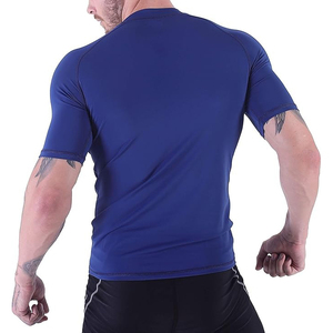 Custom Logo High Quality 100% Cotton Quick Dry Breathable Rash Guard Wholesale Plain Jiu Jitsu Fitness <b>Swim</b> <b>Shirts</b> Short Men - Product Image 4