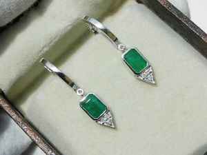 Pendientes Colgantes de Esmeralda Natural, Plata de Ley 925, Chapados en Oro de 14K, Engaste de Puntas, Certificados por IGI, Joyería para Regalo de Fiesta - Product Image 5