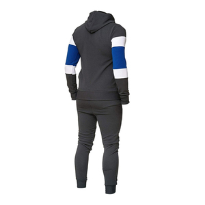 Ensemble de survêtement décontracté pour homme, grande taille, hiver, respirant, col montant, polaire à capuche, coupe régulière, logo personnalisable, jogging - Product Image 6